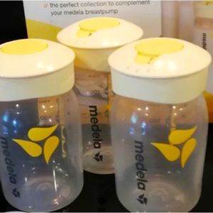 25 for 25$ Nwot Medela breast milk bottle set of 3 labeling cap bottles NEW